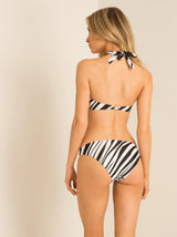 Low rise brief cut bikini bottoms in stripe