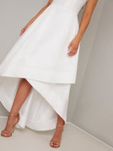 Bardot Dip Hem Midi Dress in White