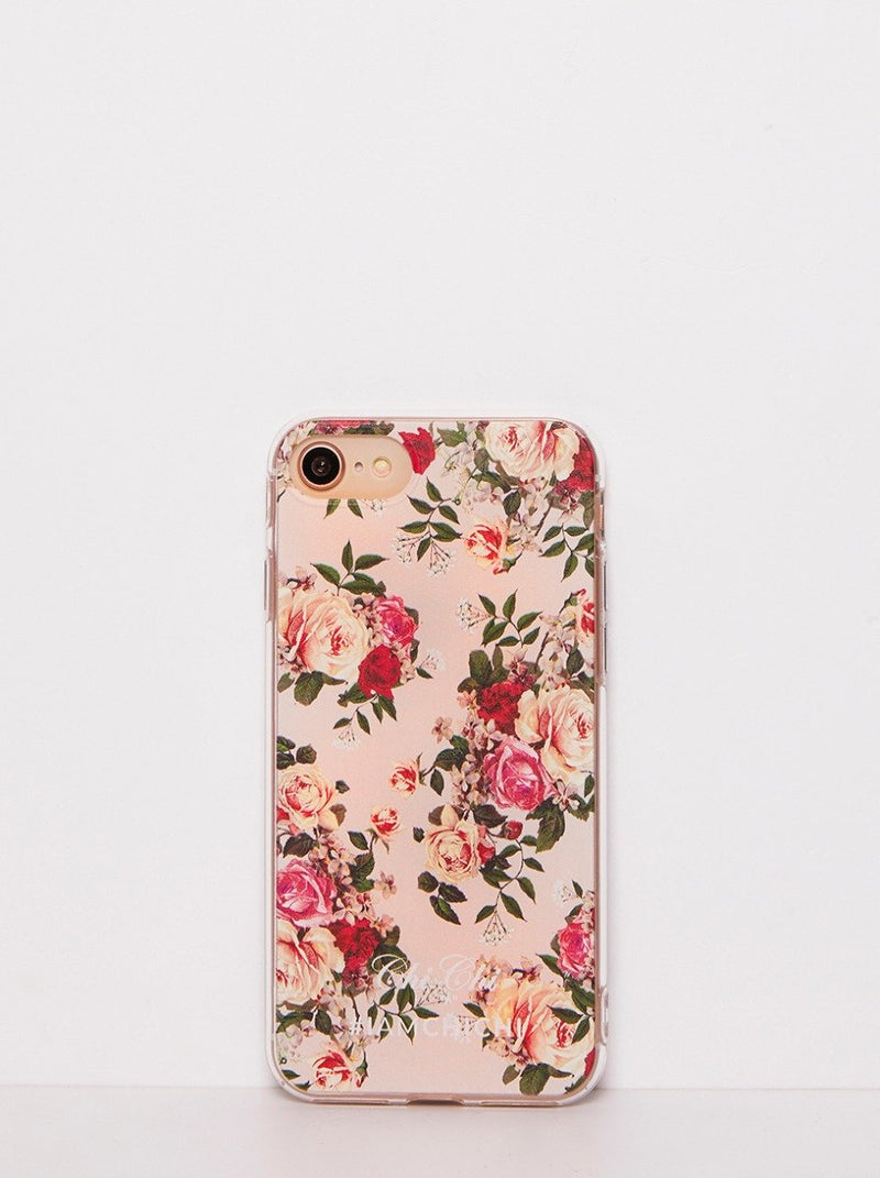 Pink Rose and Yellow Transparent Floral Print IPhone Case