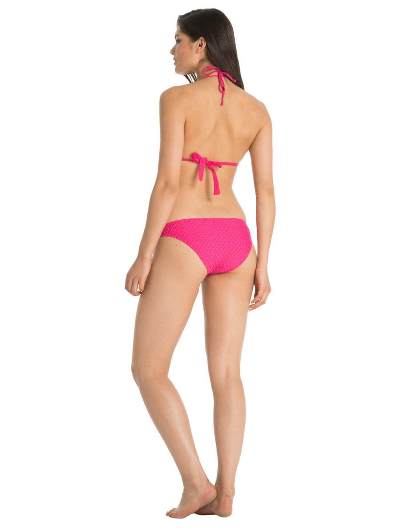 Padded Netted Overlay Bikini Top in Pink