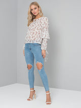 Floral Ditsy Top in White