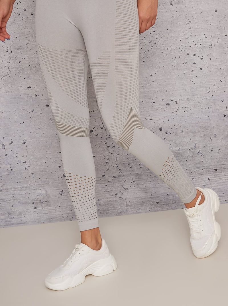High Waisted Sports Leggings in Neutral