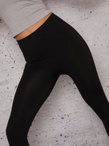 High Waisted Sports Leggings with Contouring Design in Black