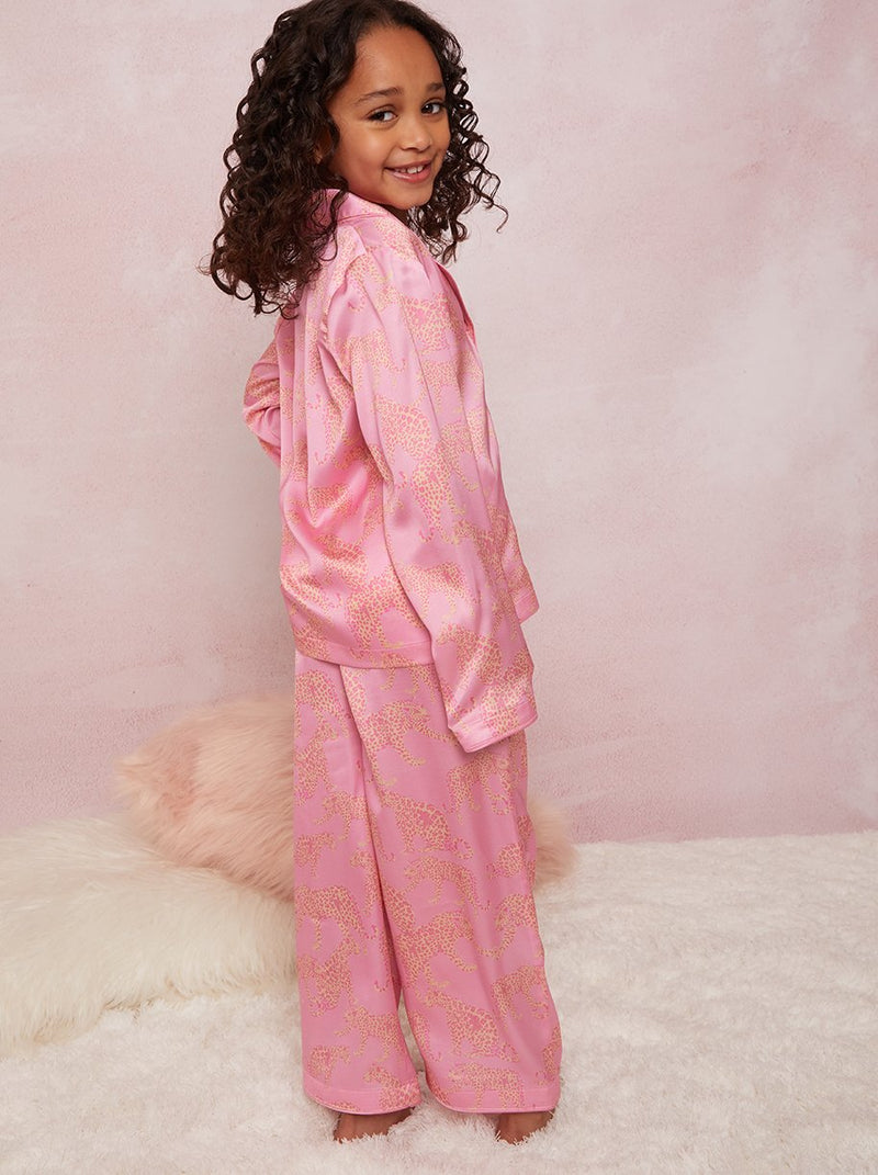 Girls Animal Print Pyjamas in Pink