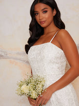 Petite Bridal Embellished Maxi Dress in White