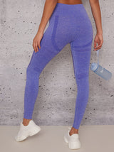 Sports Leggings with Eyelet Design in Blue