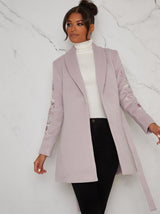 Wrap Style Short Coat Jacket in Purple