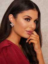 Flower Stud Earrings in Pink