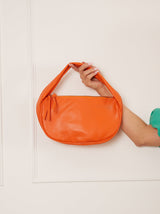 Faux Leather Shoulder Bag in Orange