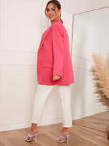 Button-Up Blazer in Pink