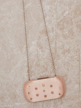 Jewel Embellished Clutch Bag in Pink