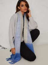Check Print Soft Scarf in Blue