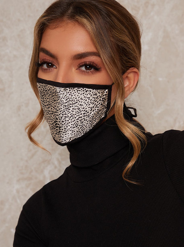 Abstract Satin Finish Face Mask in Black