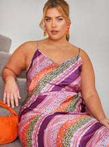 Plus Size Printed Cami Top in Purple