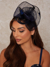 Feather Detail Fascinator in Navy