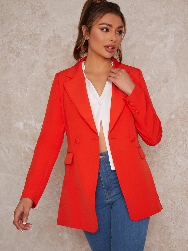 Oversized Tailored Blazer in Coral