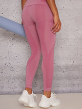 High Rise Contour Gym Leggings in Pink