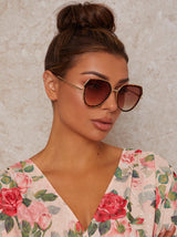 Oversized Tortoiseshell Sunglasses in Brown