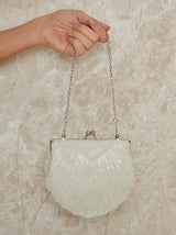 Embellished Micro Bag in White