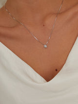 Delicate Diamante Necklace in Silver Tone