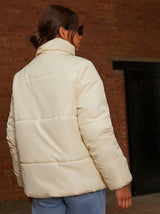 Oversized Duvet Short Padded Coat in Cream