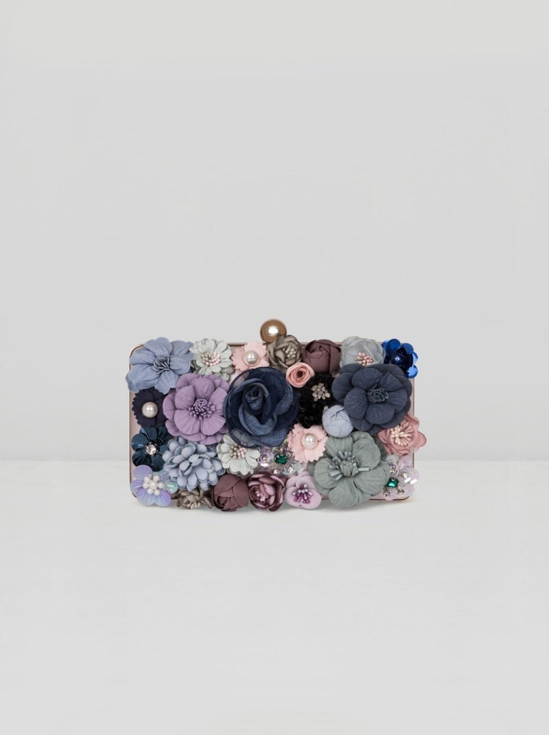 Clutch Bag with 3D Floral Design