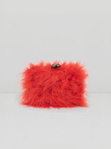 Faux Fur Clutch Bag in Red